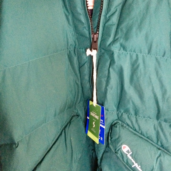 Champion Green Hooded Winter Puffer Coat Men's Small New $365 - Picture 12 of 12